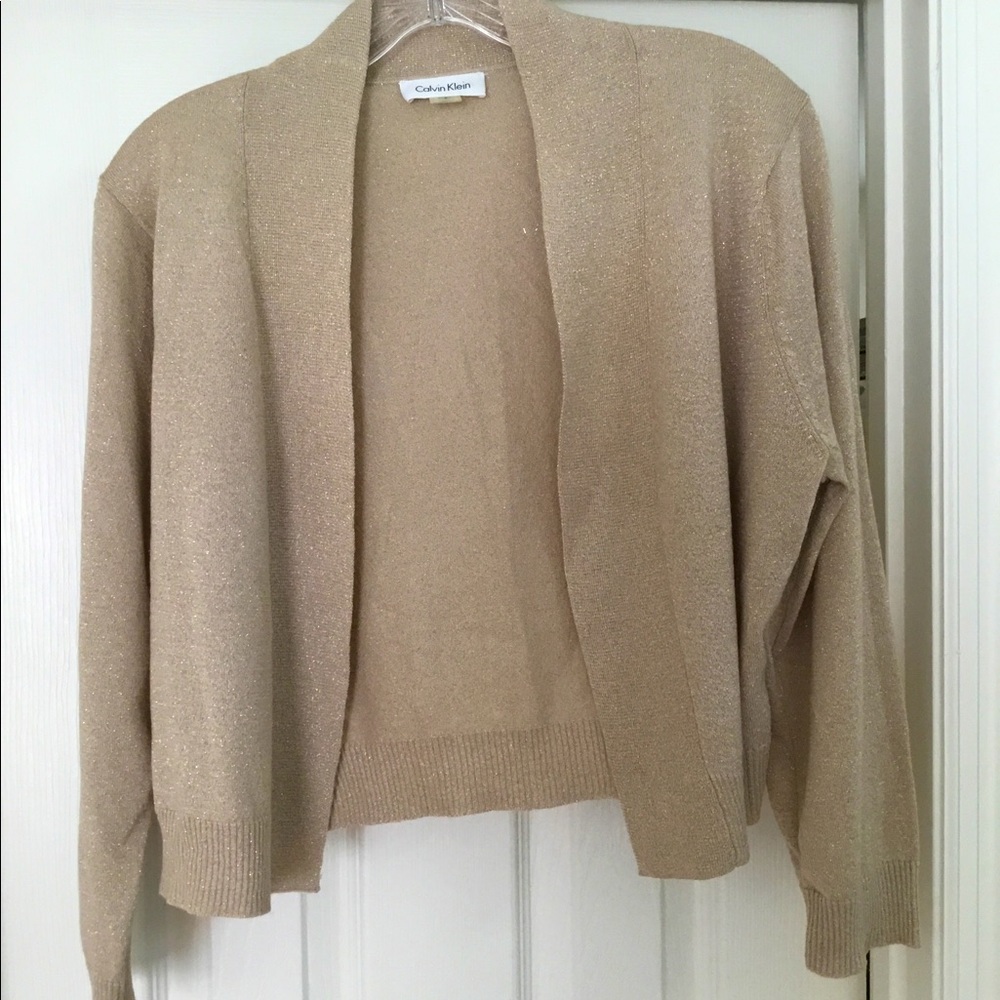 Gold 3/4 sleeve shrug, large